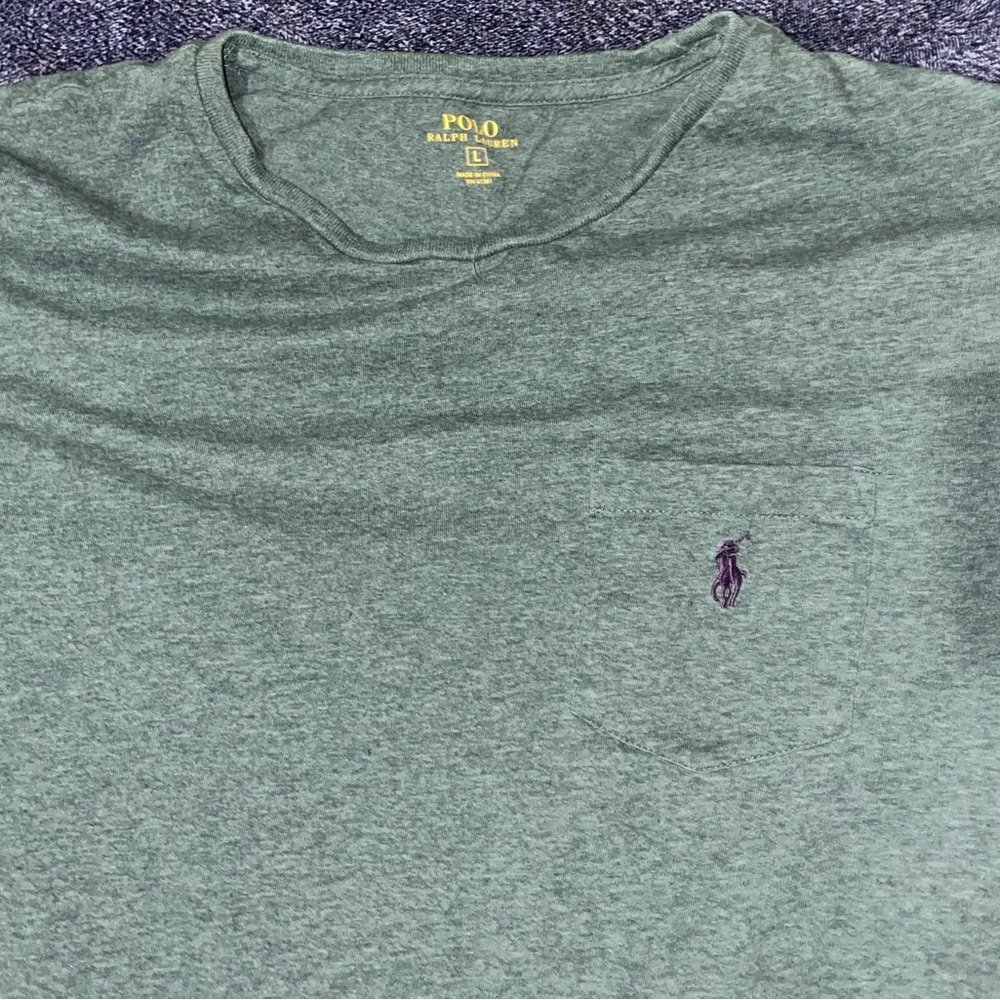 Polo by Ralph Lauren Men's Olive Long Sleeve Tee - Picture 3 of 3